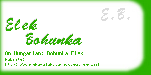 elek bohunka business card